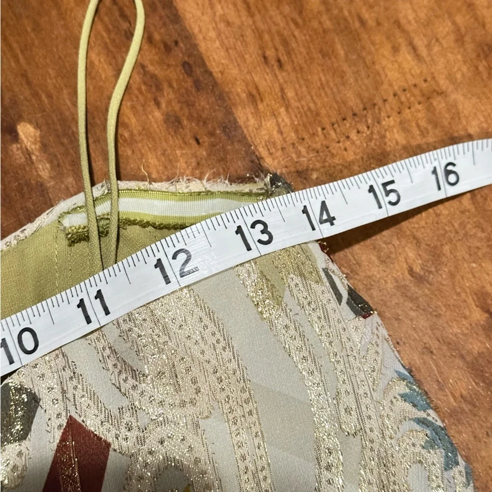 Nicole Miller Collection Size 4 Strapless Silk Bohemain Top Lurex Gold Metallic - Picture 12 of 13